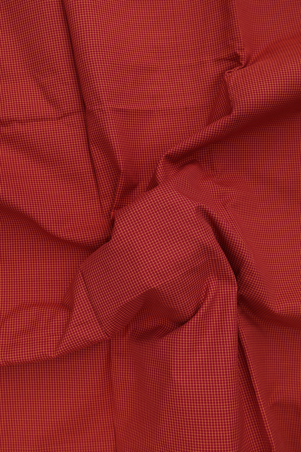 Dharwad Cotton Saree In Red With Checks Design