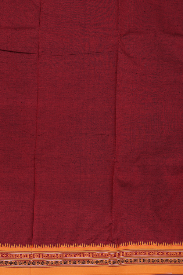 Dharwad Cotton Saree In Red With Contrast Border