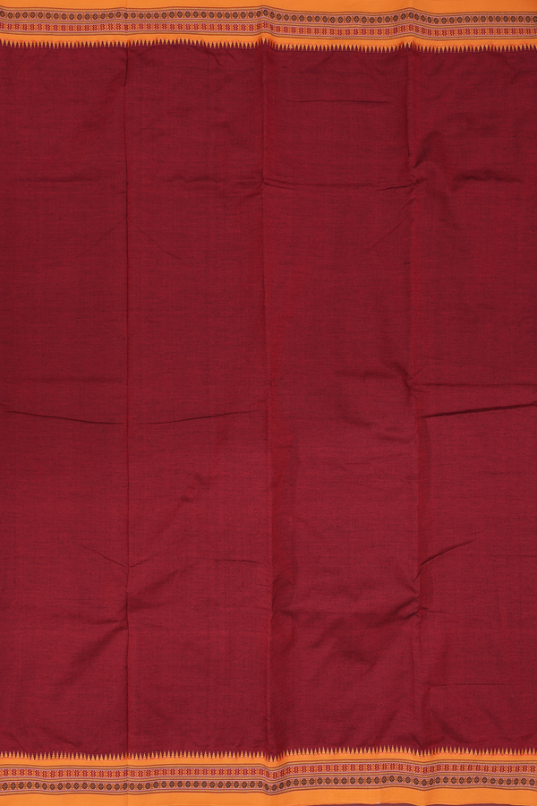 Dharwad Cotton Saree In Red With Contrast Border