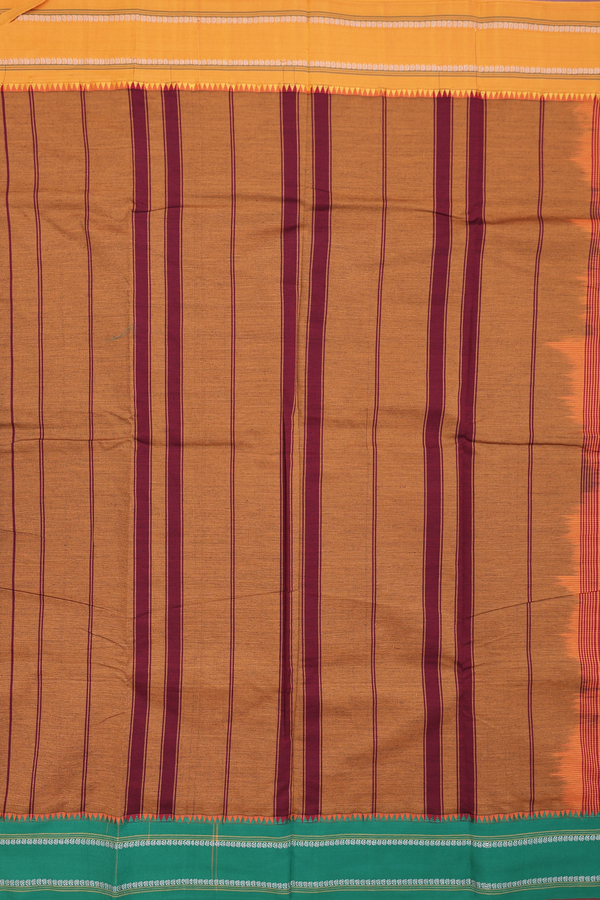 Dharwad Cotton Saree In Red With Stripes Design