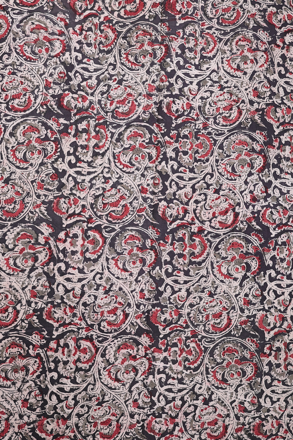 Dharwad Cotton Saree In Red With Threadwork Border