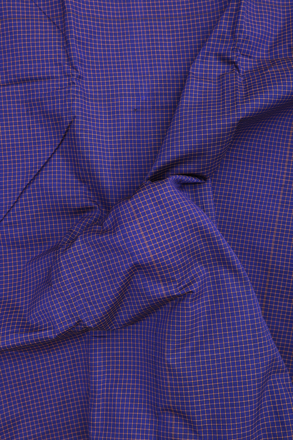 Dharwad Cotton Saree In Royal Blue With Checks Design