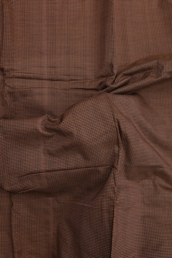 Dharwad Cotton Saree In Brown With Checks Design