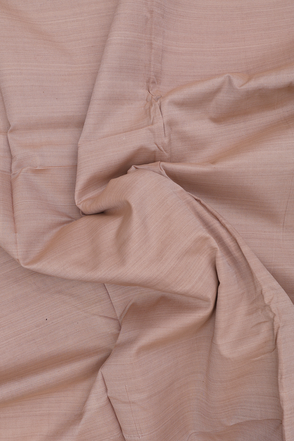 Dharwad Cotton Saree In Tan Brown With Contrast Border