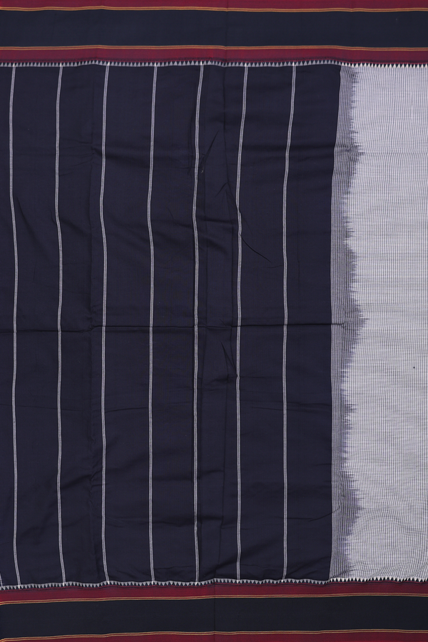 Dharwad Cotton Saree In White With Checks Design