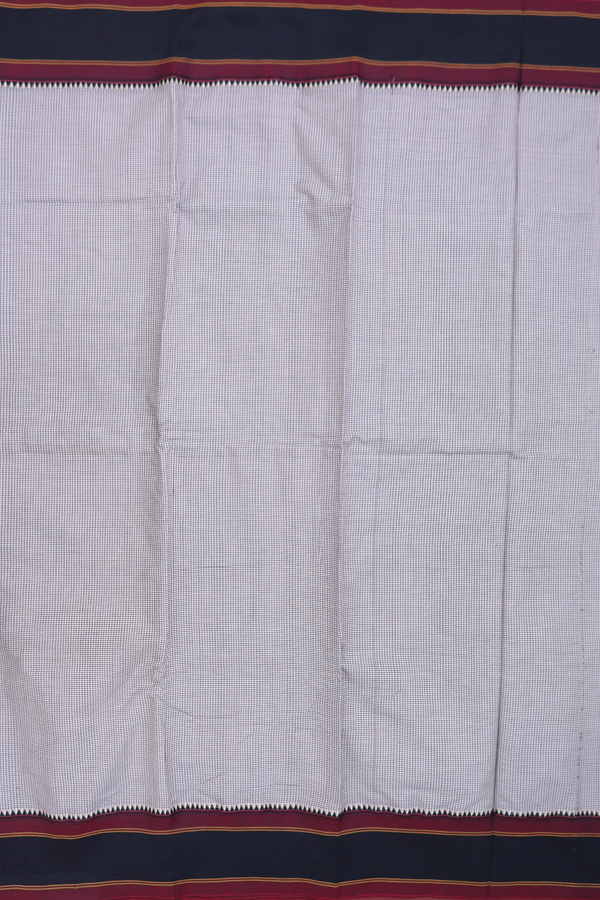 Dharwad Cotton Saree In White With Checks Design