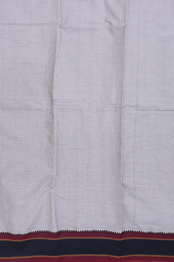 Dharwad Cotton Saree In White With Checks Design