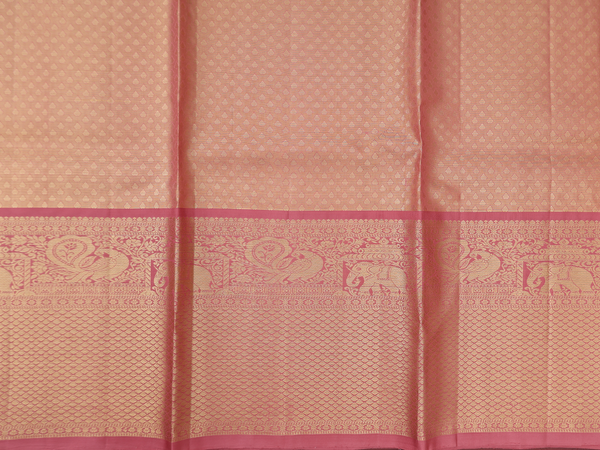 Diagonal Design Beige Kanchipuram Pavadai Sattai Material