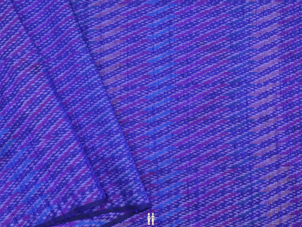 Diagonal Design Royal Blue Raw Silk Blouse Material