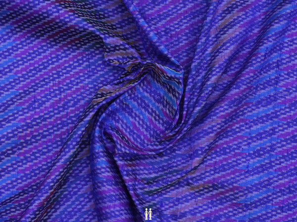 Diagonal Design Royal Blue Raw Silk Blouse Material