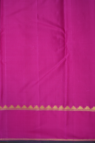 Diamond And Floral Motifs Hot Pink Kanchipuram Silk Saree