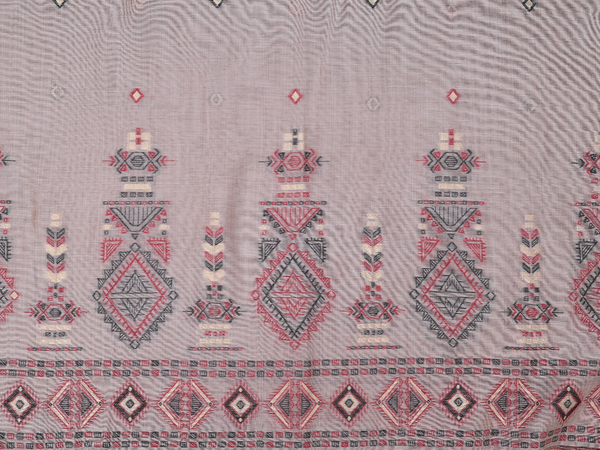 Diamond Buttas Dusty Brown Linen Unstitched Salwar Material