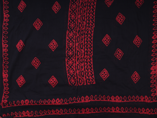 Diamond Design Black Cotton Unstitch Salwar Material