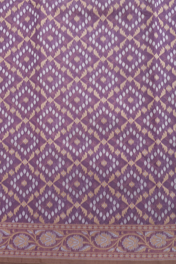 Diamond Design Purple Kota Half Saree Material