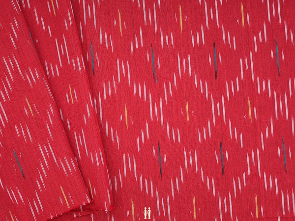 Diamond Design Red Ikat Cotton Blouse Material
