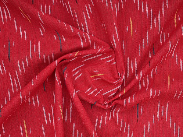 Diamond Design Red Ikat Cotton Blouse Material