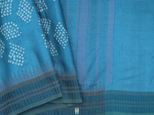 Diamond Design Teal Blue Tussar Silk Blouse Material
