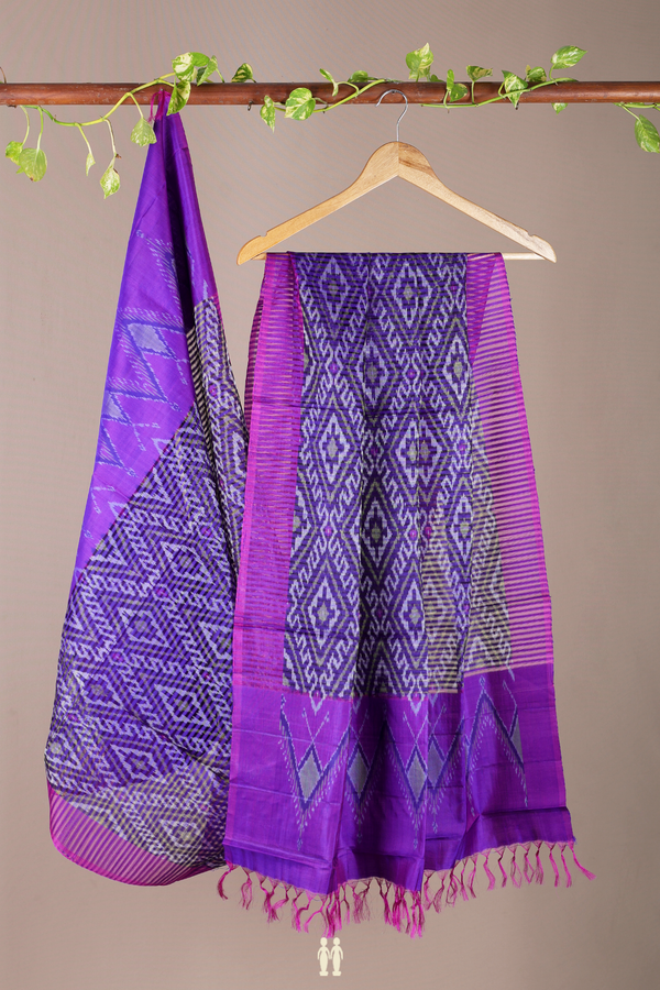Diamond Printed Design Royal Blue Organza Dupatta