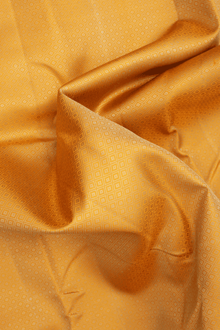 Diamond Threadwork Buttis Yellow Kanchipuram Silk Saree