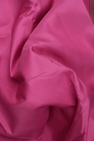 Diamond Zari Border Plain Punch Pink Kanchipuram Silk Saree