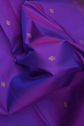 Diamond Zari Buttis Purple Kanchipuram Silk Saree