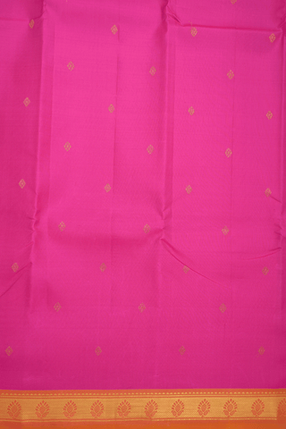 Diamond Zari Buttis Rose Pink Kanchipuram Silk Saree