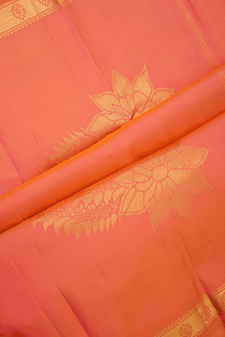 Diamond Zari Buttis Rose Pink Kanchipuram Silk Saree