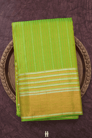 Bindi Zari Design Light Green Kanchipuram Silk Saree