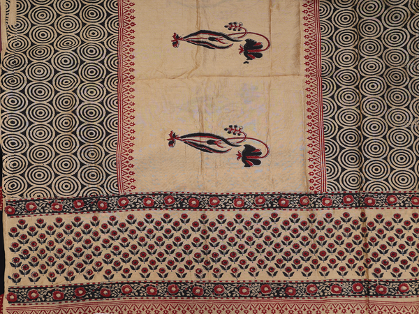 Elephant Design Black Cotton Unstitched Salwar Set