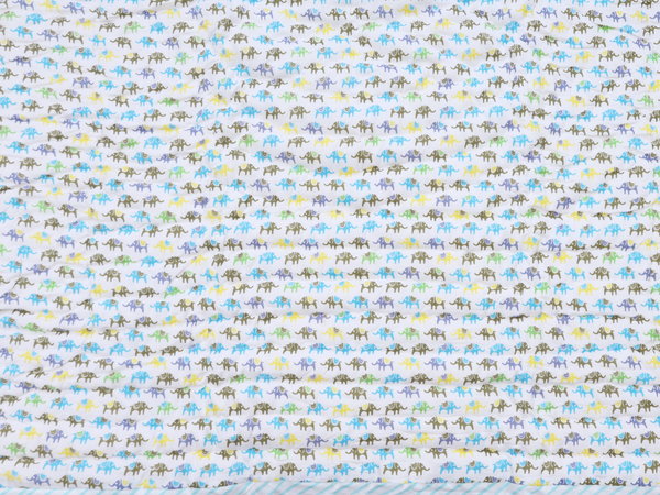 Elephant Printed Design White Cotton Single Kids Bedspread
