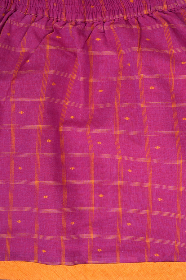 Embroidered Design Orange And Magenta Readymade Pavadai Sattai