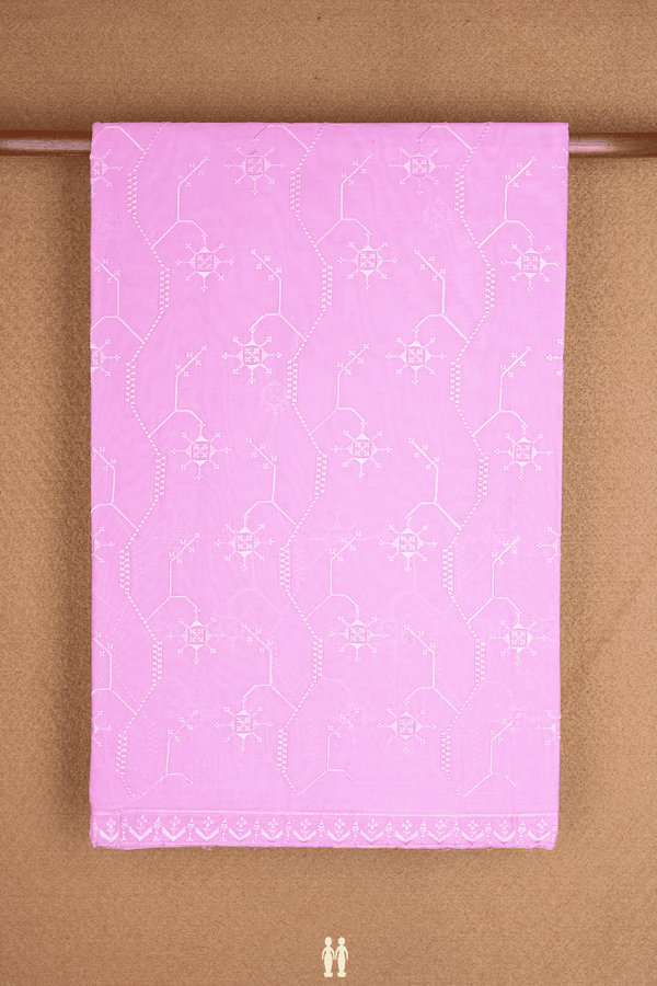 Embroidered Design Orchid Pink Ahmedabad Cotton Saree