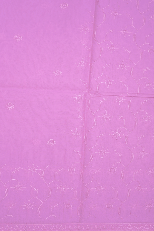 Embroidered Design Orchid Pink Ahmedabad Cotton Saree