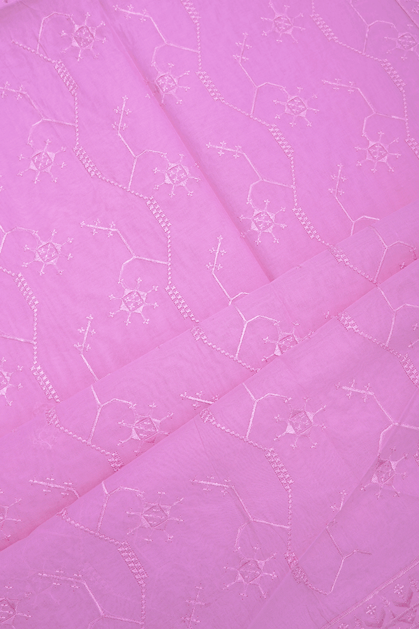 Embroidered Design Orchid Pink Ahmedabad Cotton Saree