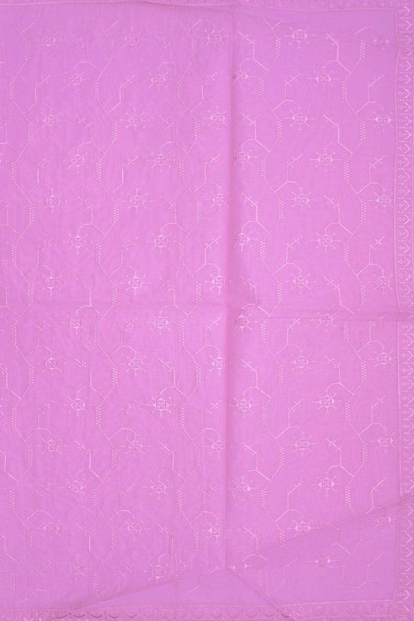 Embroidered Design Orchid Pink Ahmedabad Cotton Saree