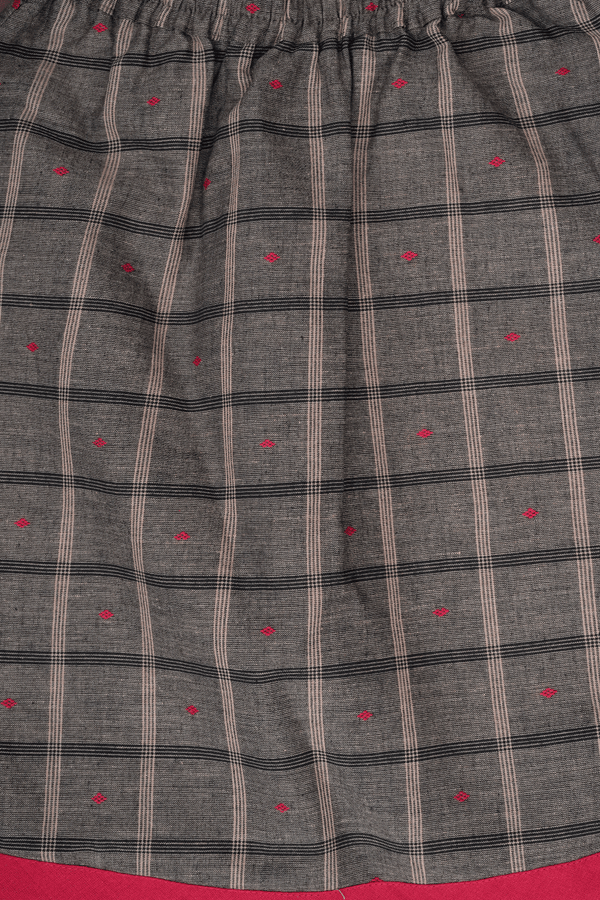 Embroidered Design Red And Brown Readymade Pavadai Sattai