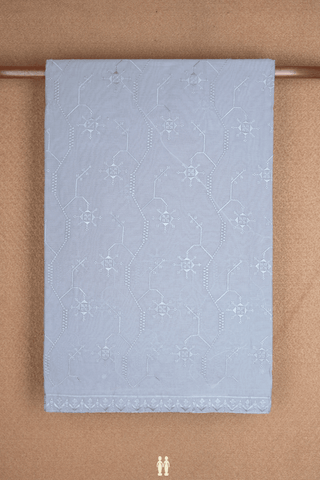 Embroidered Design Slate Grey Ahmedabad Cotton Saree
