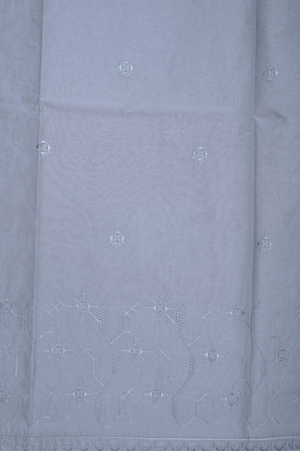 Embroidered Design Slate Grey Ahmedabad Cotton Saree