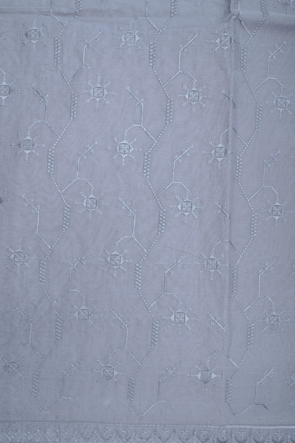 Embroidered Design Slate Grey Ahmedabad Cotton Saree
