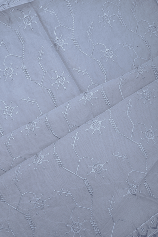 Embroidered Design Slate Grey Ahmedabad Cotton Saree