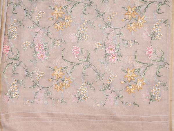 Embroidered Design Yellow Cotton Unstitch Salwar Material