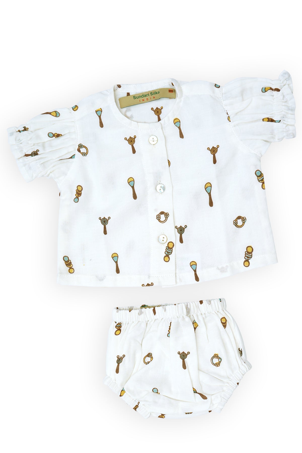 A-Line Top And Diaper Infant Wear Girls Co-ord Set Of 2