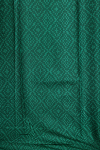 Floral And Paisley Design Bold Green Printed Silk Saree