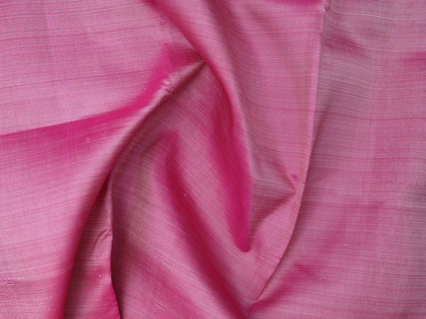 Floral Border Pink Kanchipuram Silk Pavadai Sattai Material