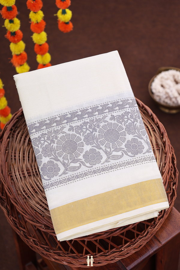 Floral Border White Onam Collection