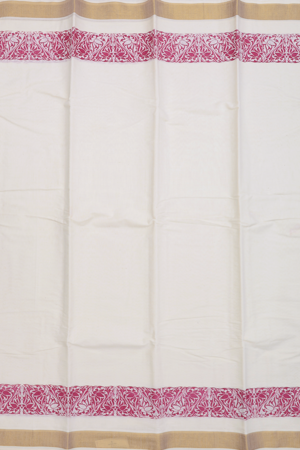 Floral Border White Onam Collection