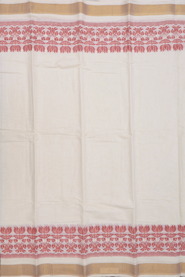 Floral Border White Onam Collection