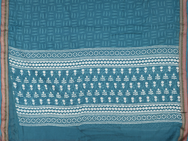 Floral Buttas Cerulean Blue Cotton Unstitched Salwar Material