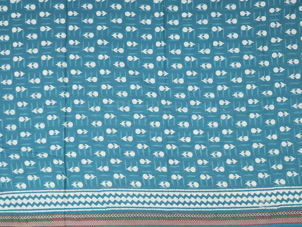 Floral Buttas Cerulean Blue Cotton Unstitched Salwar Material