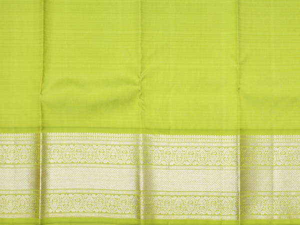 Floral Buttas Green Kanchipuram Silk Pavadai Sattai Material